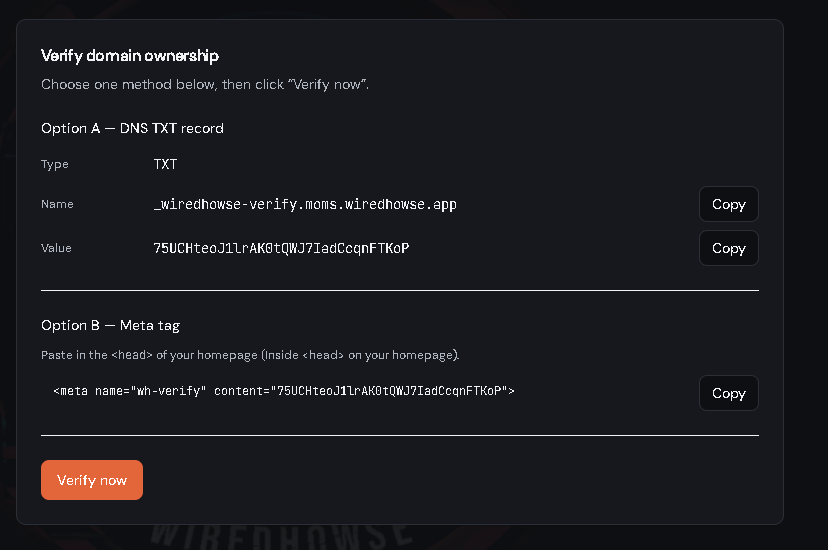 Domain verification
